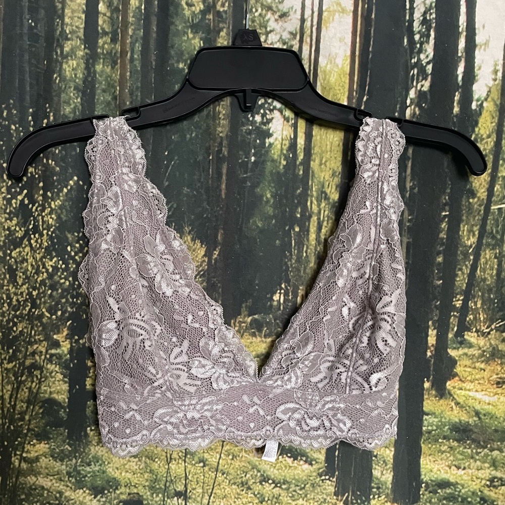 Urban Outfitters Lace Bralette in Light Gray